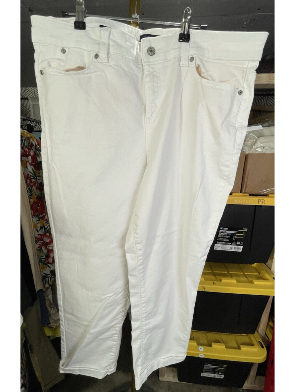 Talbots Women's Simply Flattering White Boyfriend Jeans 16 Summer Essential